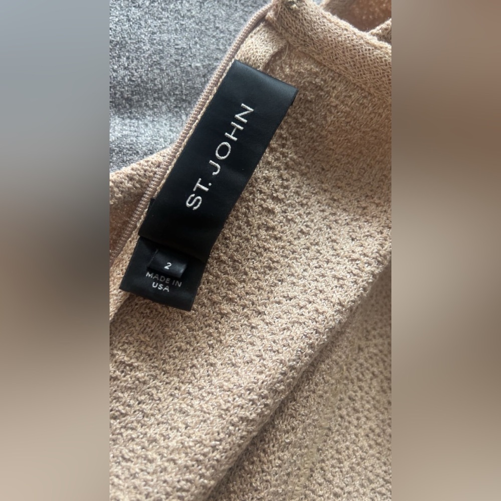 🚫SOLD🚫 St. John camel colored tweed knit aline dress size 2 - Picture 5 of 7